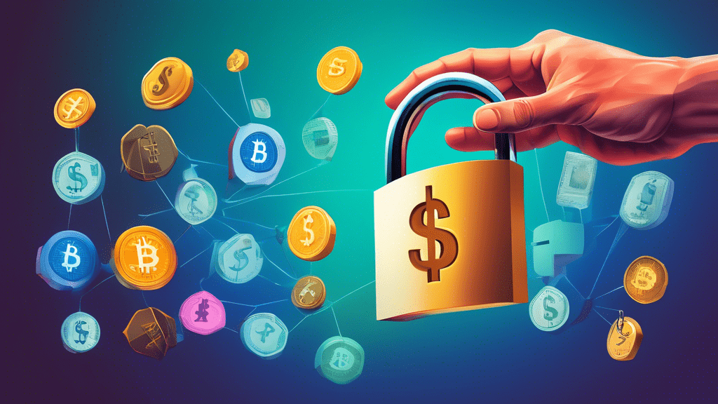 A hand deciding between a padlock representing Security and a dollar sign representing Low Fees, with various cryptocurrency logos like Bitcoin and Ethereum floating in the background.